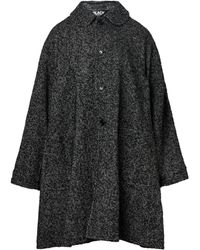 COMME DES GARÇON BLACK - Tweed-Mantel mit Fischgrätenmuster - Lyst