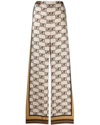 Alberta Ferretti - Logo Print Palazzo Pants - Lyst