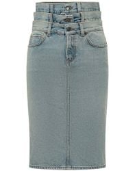 Fiorucci - Triple-Waistband Denim Skirt - Lyst
