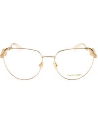 Roberto Cavalli - Snake-Detail Geometric-Frame Glasses - Lyst