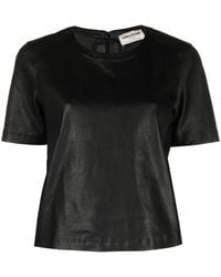 Zadig & Voltaire - Tas Crew-Neck Leather T-Shirt - Lyst