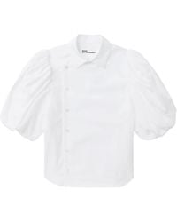 Noir Kei Ninomiya - Off-centre-fastening Cotton Shirt - Lyst
