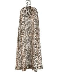Ganni - Vestido largo con estampado de leopardo - Lyst