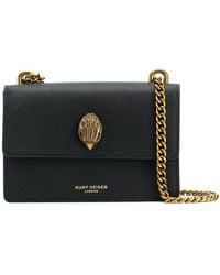 Kurt Geiger - Ladies Black Leather Crocodile-embossed Shoreditch Cross-body Bag - Lyst