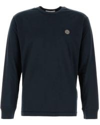 Stone Island - Katoenen T-Shirt Met Lange Mouwen - Lyst