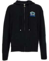 CASABLANCA - Logo-Patch Zip-Up Hoodie - Lyst