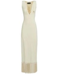 ‎Taller Marmo - Sahara Lace-Up Fringe Midi Dress - Lyst
