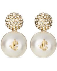 Jimmy Choo - Auri Crystal-Embellished Earrings - Lyst