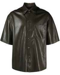 Nanushka - Short-sleeve Faux-leather Shirt - Lyst