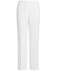 Alberta Ferretti - Pressed-Crease Straight-Leg Trousers - Lyst