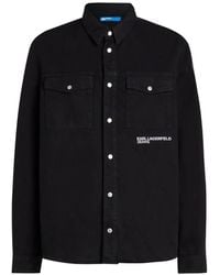 KARL LAGERFELD - Fitted Knit Top With Smooth Texture - Lyst