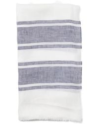 Brunello Cucinelli - Striped Frayed-Edge Linen Scarf - Lyst