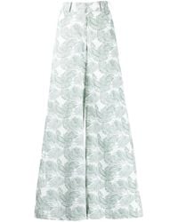 Bambah - Palm Leaf-Print Wide-Leg Trousers - Lyst