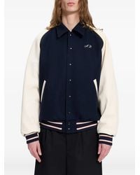 Ann Demeulemeester - Embroidered-Logo Panelled Bomber Jacket - Lyst