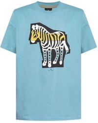 Paul Smith - Zebra Cutout-print T-shirt - Lyst