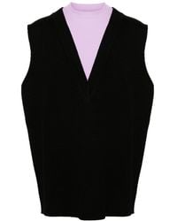 Jil Sander - Two-tone Layered Knitted Vest - Lyst