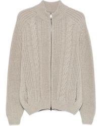 Tagliatore - Zip-Up Cable-Knit Cardigan - Lyst