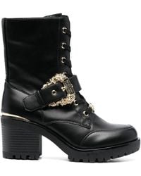 Versace Jeans Couture - 70Mm Logo-Plaque Ankle Boots - Lyst