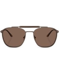 Giorgio Armani - Sonnenbrille Mit Eckigem Gestell - Lyst