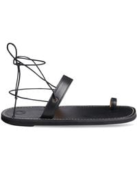 Dries Van Noten - Toe-ring Leather Flat Sandals - Lyst