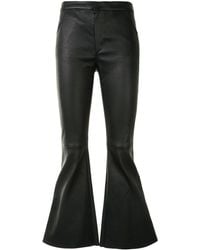 DROMe - Bell-flare Leather Trousers - Lyst