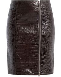 Tom Ford - Crocodile-effect Leather Miniskirt - Lyst