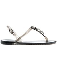 Casadei - Crystal-Embellished Jelly Sandals - Lyst