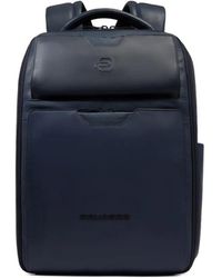 Piquadro - 14" Leather Laptop Backpack - Lyst