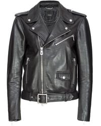 Pinko - Costarica Leather Jacket With Belt - Lyst