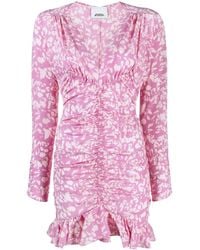 Isabel Marant - Floral Ruched Minidress - Lyst