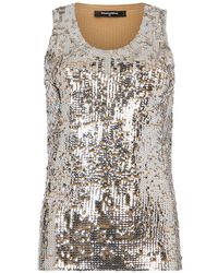 DSquared² - Chic Night All Over Paillettes Tank Top - Lyst