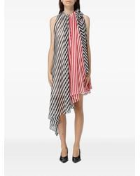 MSGM - Robe Rayée À Design Asymétrique - Lyst