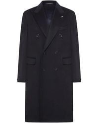 Tagliatore - Peak-Lapel Double-Breasted Coat - Lyst