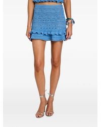 retroféte - Florrie Ruffled Crochet Mini Skirt - Lyst