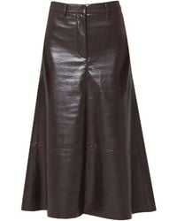 Citizens of Humanity - Cassia Leather Midi Skirt - Lyst