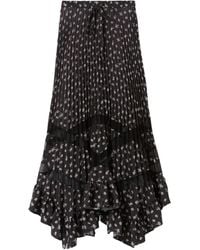 Claudie Pierlot - Floral-Print Pleated Skirt - Lyst