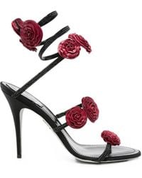 Rene Caovilla - Rosalia Floral-Embellished Sandals - Lyst