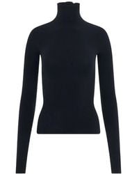 Balenciaga - Ribbed-Knit Roll-Neck Sweater - Lyst