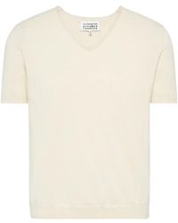 Maison Margiela - Katoenen Top Met V-Hals - Lyst