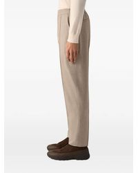 ZEGNA - Light Taupe Mélange Wool Silk And Cashmere Pants - Lyst