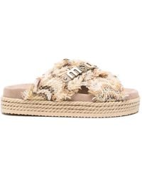 Mou - Sandales En Raphia À Brides Croisées - Lyst