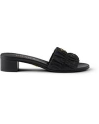 Prada - Matelassé Nappa Leather Slides - Lyst