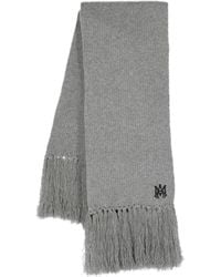 Amiri - Logo-Embroidered Fringed Cashmere Scarf - Lyst