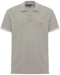 Fay - Logo-Embroidered Striped-Trim Polo Shirt - Lyst