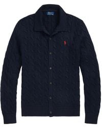 Polo Ralph Lauren - Cardigan En Maille Torsadée À Boutonnière - Lyst