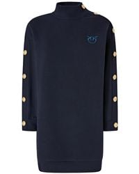 Pinko - Button-Detailed High-Neck Mini Dress - Lyst