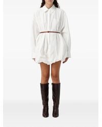 ELEH - Belted Balloon-Hem Mini Shirt Dress - Lyst