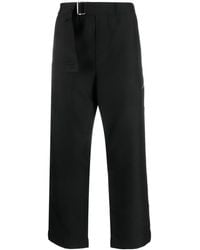 OAMC - Buckled Cotton Cropped Trousers - Lyst