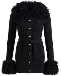 Patou - Kabelgebreid Vest Met Franje Afwerking - Lyst