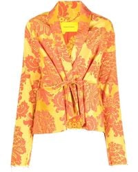 Marques'Almeida - Floral Print Tie-front Jacket - Lyst